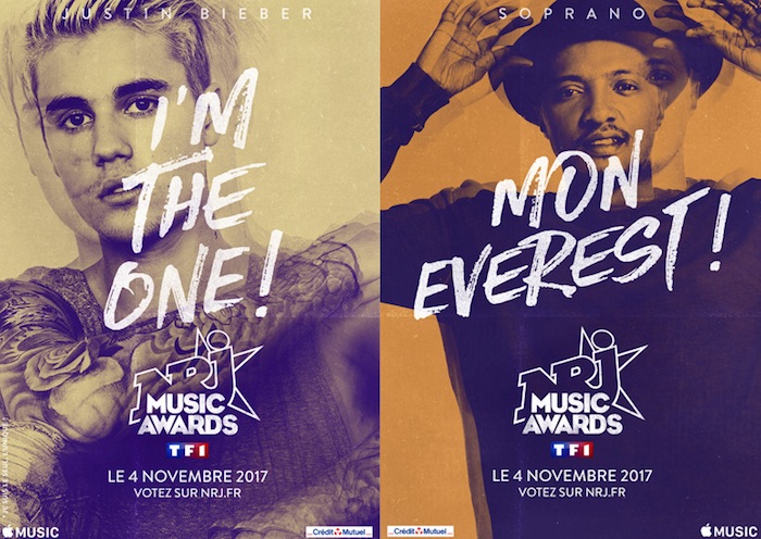 NRJ Music Awards 2017 : M.Pokora, Soprano, Justin Bieber et la suite des nominés