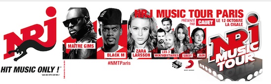 Le NRJ Music Tour à Paris le 12 octobre