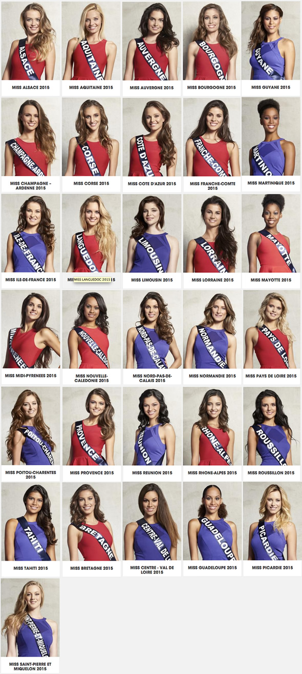 Miss France 2016 : découvrez les 31 candidates