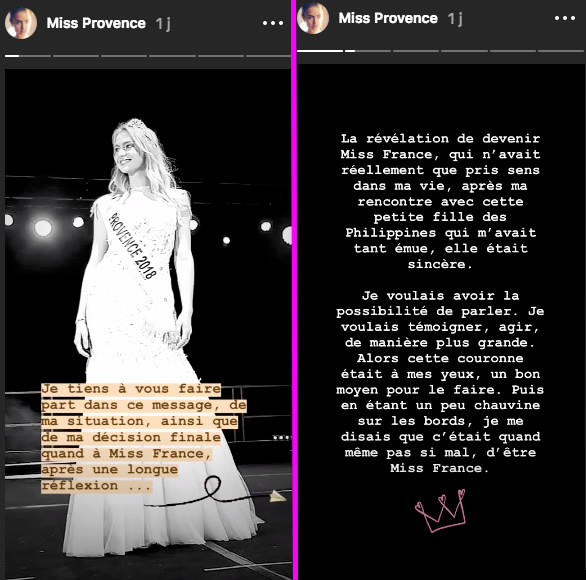 Miss France 2019 : Miss Provence jette l'éponge !