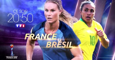 France / Brésil 1/8ème de finale de la Coupe du monde féminine de football de la Fifa sur TF1
