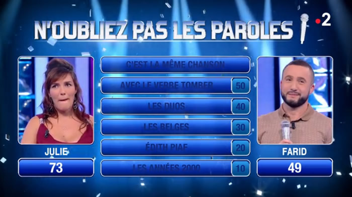 « N'oubliez pas les paroles » du 15 août 2019 « N'oubliez pas les paroles » du 15 août 2019