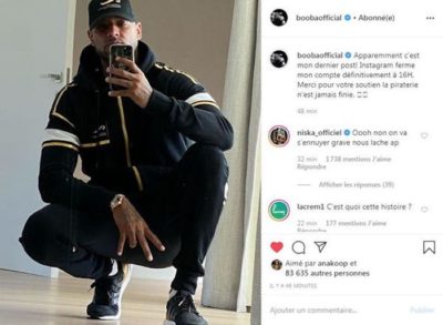 Booba : son compte officiellement supprimé par Instagram !
