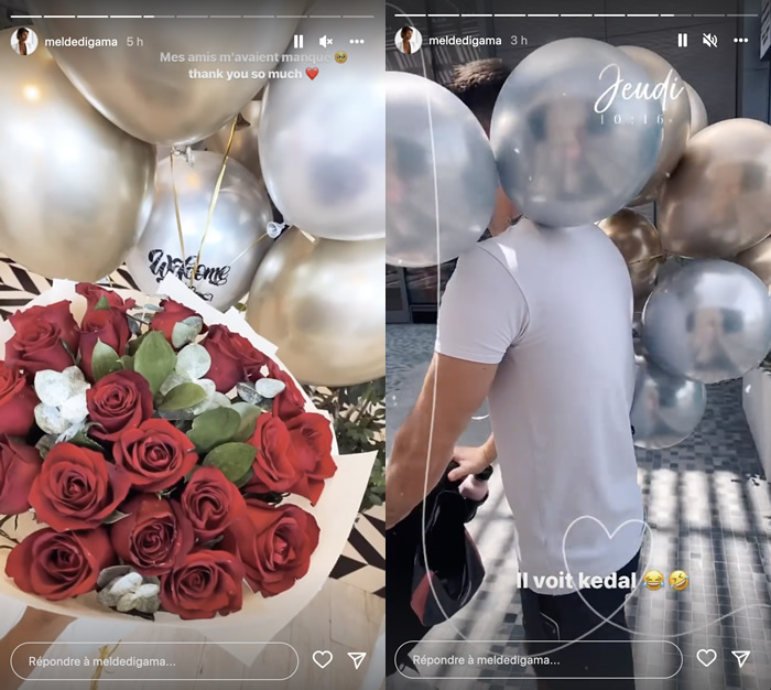 Mélanie Dedigama de retour à Dubaï, Vincent l'accueille avec des roses rouges ! (PHOTO)