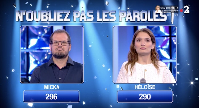 N'oubliez pas les paroles du 26 octobre : victoire de Micka face à Héloïse