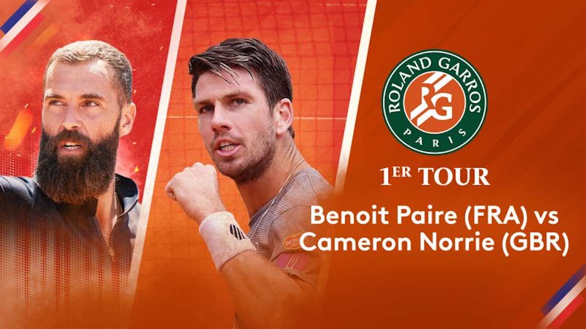 Roland Garros : suivez Paire / Norrie en direct, live et streaming (+ score en temps réel et résultat final)