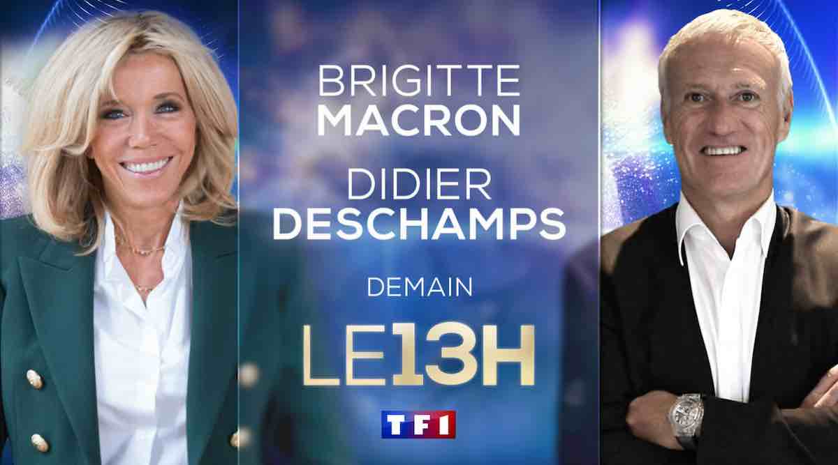 Brigitte Macron et Didier Deschamps invités du journal de 13h de TF1