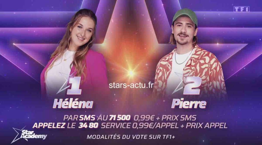 Star Academy estimations demifinale Héléna passe devant Pierre