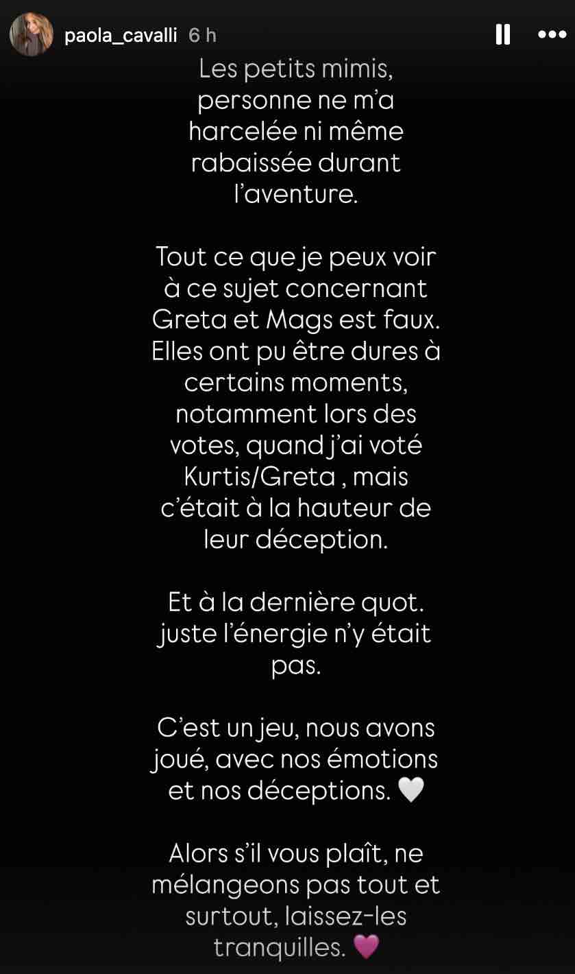 Secret Story : Paola fait une mise au point après les nombreuses réactions autour de Greta et Maguette